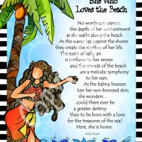 She Who Loves the Beach – 8 x 10 Matted “Gifty” Art Print
