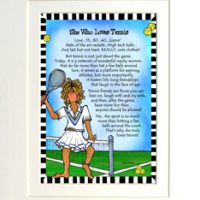 She Who Loves Tennis – 8 x 10 Matted “Gifty” Art Print