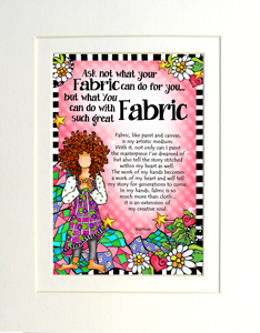 Ask not fabric art print matted