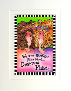 We are sisters art print matted
