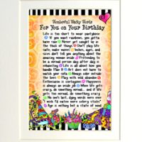 Wonderful Wacky Words For You on Your Birthday – 8 x 10 Matted “Gifty” Art Print
