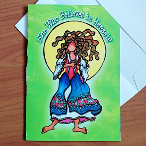 She who believes in herself greeting card - outside