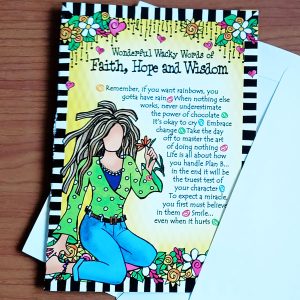 Faith Hope and Wisdom greeting card - outside