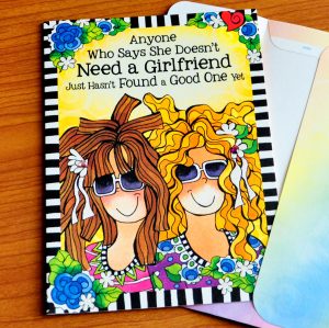 Girlfriends greeting card - outside