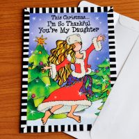 Daughter Christmas greeting card - outside