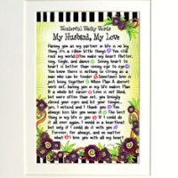 Wonderful Wacky Words My Husband, My Love – 8 x 10 Matted “Gifty” Art Print
