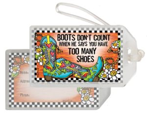 Boots don't count - bag tag