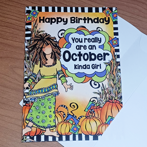 October _Birthday Card - OUTSIDE