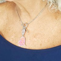 Pink Heart – Clay Bead Pressed Necklace – (LIMITED AVAILABILITY)