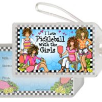 I Love Pickleball with the Girls – Bag Tag