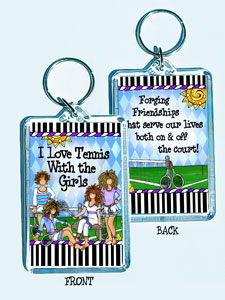 tennis w girls- Key chain