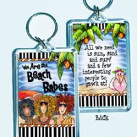 We Are the Beach Babes – 3″ x 2″ Acrylic (double-sided) Key Chain