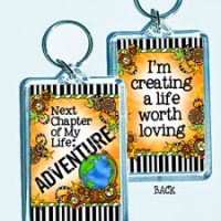 Next Chapter of My Life: ADVENTURE – 3″ x 2″ Acrylic (double-sided) Key Chain (trippin)