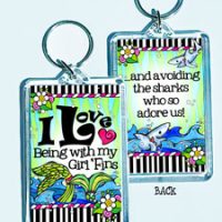 I Love Being with my Girl ‘Fins – (Divas of the Deep) 3″ x 2″ Acrylic (double-sided) Key Chain