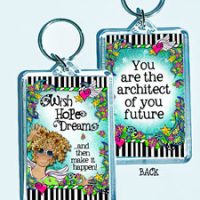 Wish Hope Dream …and then make it happen! – 3″ x 2″ Acrylic (double-sided) Key Chain