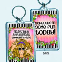 there are no limits to the Silly Things I can accomplish when I’m supposed to be doing something else – 3″ x 2″ Acrylic (double-sided) Key Chain