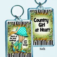 Some of the best cowboys… …are not boys – 3″ x 2″ Acrylic (double-sided) Key Chain (TingleBoots)