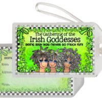 The Gathering of the Irish Goddesses — being Irish was never been so much fun (Irish/Celtic)  – Bag Tag (3 girls w Gray Hair)