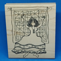 She Who Loves the Artistry of Quilting – 4″ x 3.5″ (Quilting) Rubber Stamp