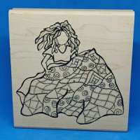 She Who Loves the Legacy of Quilting – 4″ x 4″ (Quilting) Rubber Stamp