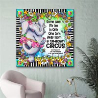 Some Days My Life is Only One Tent away from a full-blown Circus  so march in the menagerie & let the show begin – 32″ x 32″ Giclée print on canvas